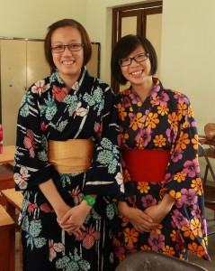 Members photographed wearing yukata.